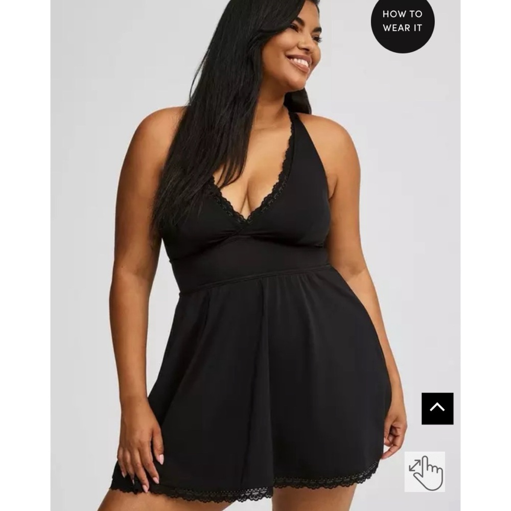 Torrid Black Lace Swim Dress
